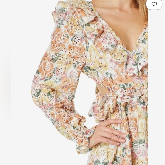 NEW EN SAISON ANTHROPOLOGIE PRESLEY RUFFLE MINI DRESS - Picture 4 of 12